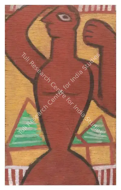 Jamini Roy (Artist), Worker, 1940, Painting
