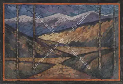 Jamini Roy (Artist), Landscape, 1925, Painting