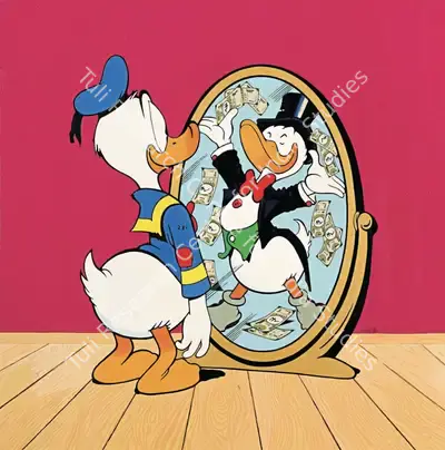 Suryakant Lokhande (Artist), Donalds Reflection: Wealthy Dreams, Painting