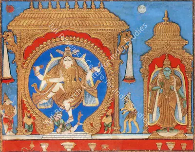 Tanjore School (Artist), Natraja and Parvati, 1900, Painting