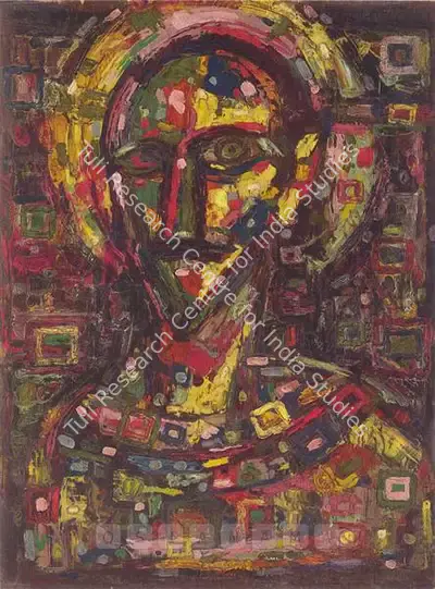F.N. Souza (Artist), Christ, 1948, Painting