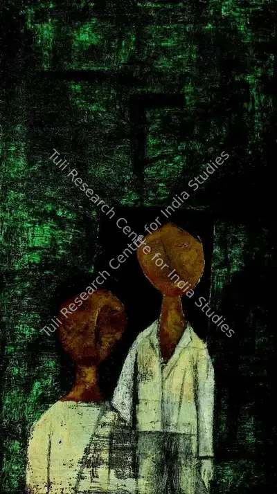 Ramkumar (Artist), Untitled (Street Urchins), 1955, Painting