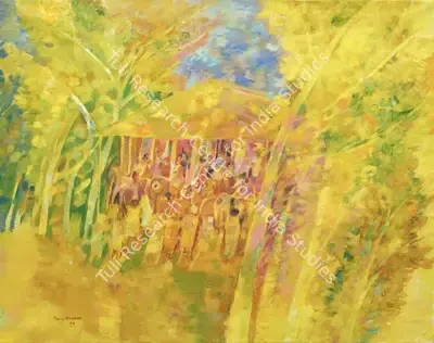 Sakti Burman (Artist), Merry Go Round, 1964, Painting