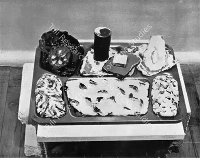 Oldenburg (Artist), T. V. Dinner, 1962, Painting