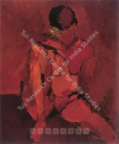 Tyeb Mehta (Artist), Orange Nude, 1961, Painting