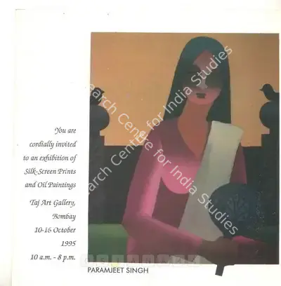 Paramjit Singh (Artist), Paramjit Singh, 1995, Solo Exhibition Invitation