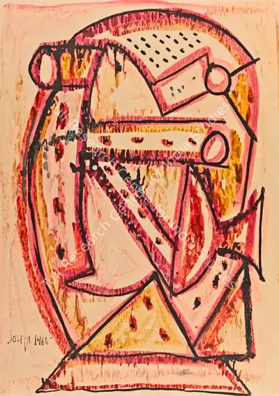 F.N. Souza (Artist), Untitled (Head), 1966, Painting