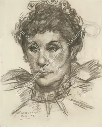 Jehangir Sabavala (Artist), Nanette, 1948, Drawing