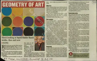 Jerry Pinto (Reporter), Geometry of Art, 2008, Newspaper Clipping