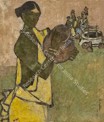 B. Prabha (Artist), Untitled (Woman at Well), 1960, Painting