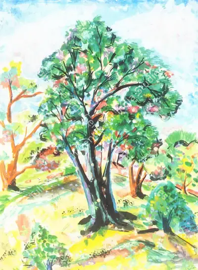 F.N. Souza (Artist), Trees, 1948, Painting
