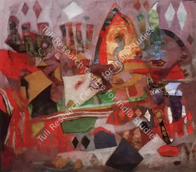 Achutan Kudallur (Artist), Saktheyam, 1989, Painting