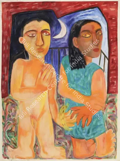 Rodwittiya, Rekha (Artist). The Balcony, 1990 | Painting, Sa.Onl/23.07.25, 2025 · Saffronart
