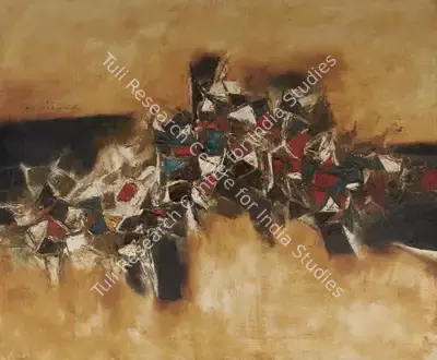 Santosh, G.R. (Artist). Enlightenment. Oil and wax on canvas, 1962 | Painting | FineArts | 00357344