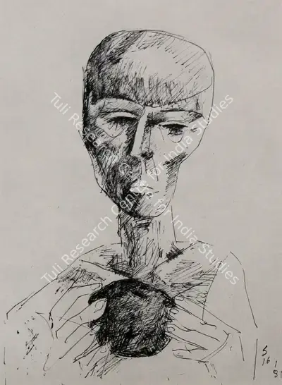 Somnath Hore (Artist), Untitled, 1981, Drawing