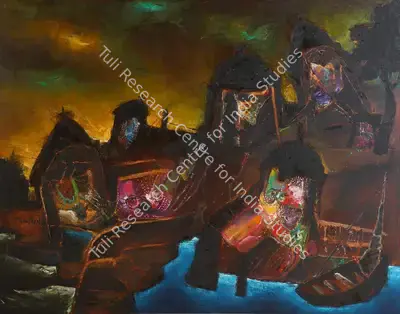 Manu Parekh (Artist), Banaras, 2002, Painting