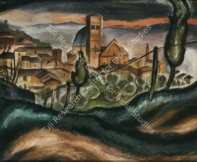 Bhabha, Homi J. (Artist). Untitled (Landscape), n.d. | Painting, Pu.Mum/23.02.23, 2023 · Pundole