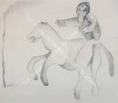 Manjit Bawa (Artist), Last Journey, 1978, Drawing