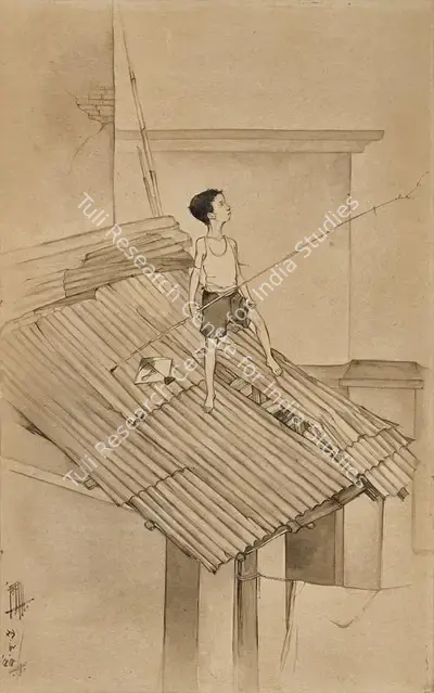 Ganesh Pyne (Artist), Thug, 1955, Drawing
