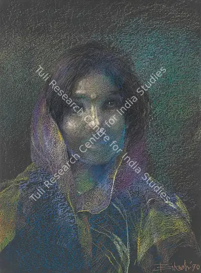 Bikash Bhattacharjee (Artist), Subhadra, 1990, Drawing