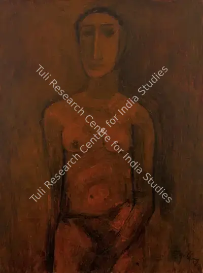 Tyeb Mehta (Artist), Red Figure, 1955, Painting