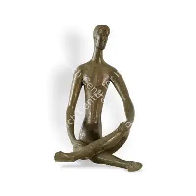 S. Roy Chowdhury (Artist), Seated Man, 1955, Sculpture