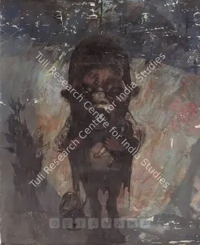 Paniker, K.C.S. (Artist). Untitled, 1976 | Painting, Os.Mum/05.12.02, 2002 · Osian's