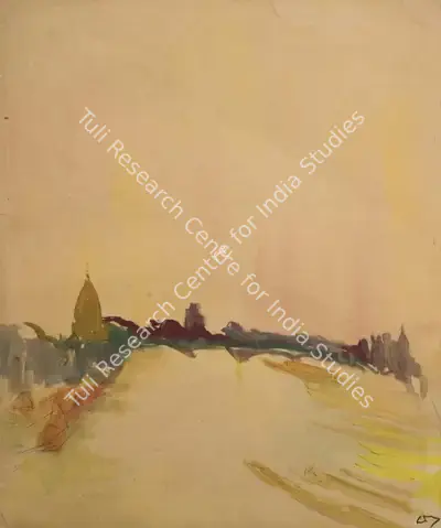 H.A. Gade (Artist), Evening at Jhelum, 1950, Painting