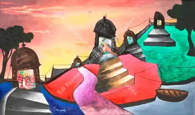 Manu Parekh (Artist), Benaras Series, 2012, Painting