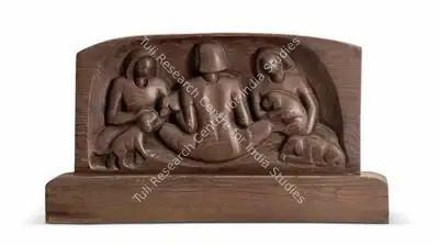 Bhagat, Dhanraj (Artist). Children with Puppies, n.d. | Sculpture, AG.Mum/16.12.24, 2024 · Asta Guru