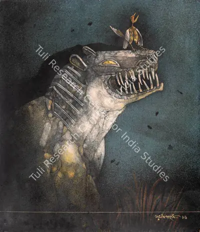 Ganesh Pyne (Artist), Untitled (Kali), 1989, Painting