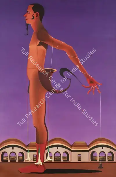 Surendran Nair (Artist), I Beg your Pardon - The Scorpion Act II - An Actor meditating on a character of an Imaginary Play, 2002, Painting