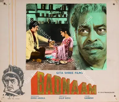 Omee Arora (Producer), Badnaam, 1976, Photographic Still Mounted on Lobby Card