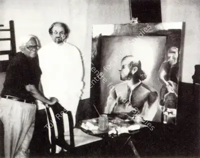 Unknown (Photographer). Khakhar and Rushdie. Photographic Still, 1995 | Contemporary Photograph, Bhupen Khakhar, 1998 | Photography | 00149867