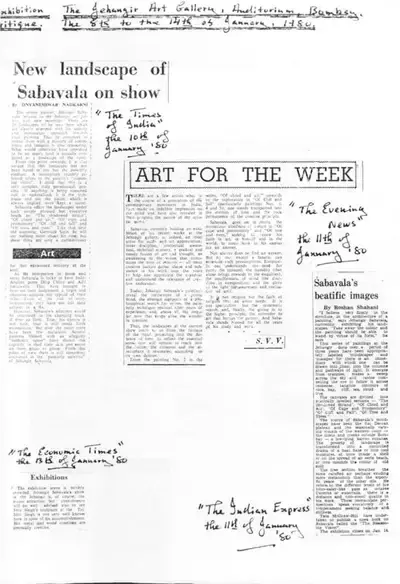 Roshan Shahani (Writer), Sabavala's beatific images, 1980, Newspaper Clipping