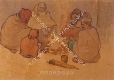 Zainul Abedin (Artist), Untitled (Potato Eaters), 1950, Painting