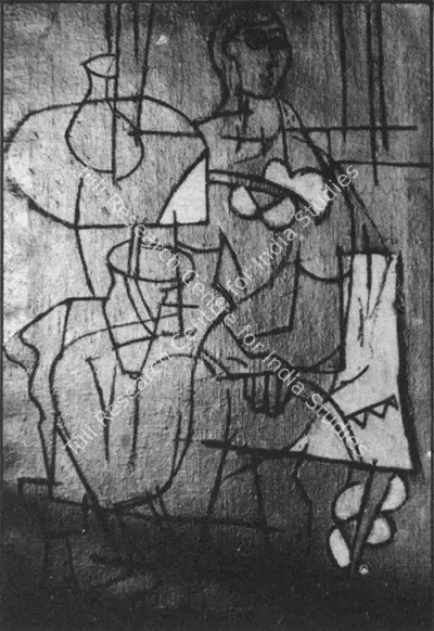 K.G. Subramanyan (Artist), Sitting Woman, 1951, Painting