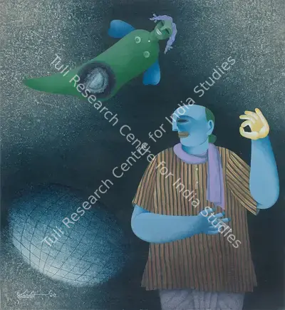 Dharmanarayan Dasgupta (Artist), Birth of Moon, 1995, Painting