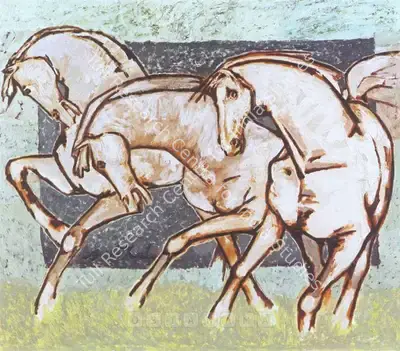 B. Vithal (Artist), Horses, Painting