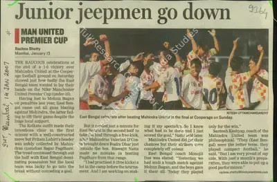 Rachna Shetty (Writer), Junior Jeepmen Go Down, 2007, Newspaper Clipping