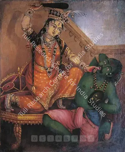 Anonymous (Artist), Durga As Bagalamukhi, 1908, Painting
