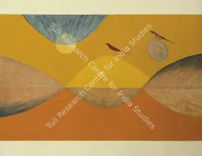J. Swaminathan (Artist), Untitled (Bird, Tree and Mountain series), 1983, Painting