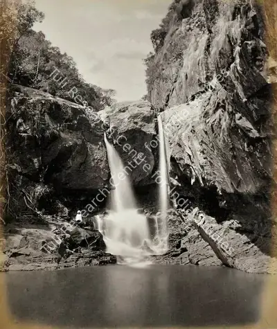 Edmund David Lyon (Photographer), Law's Waterfall (near Coonoor), Neilgherry Hills, Antiquarian Photograph
