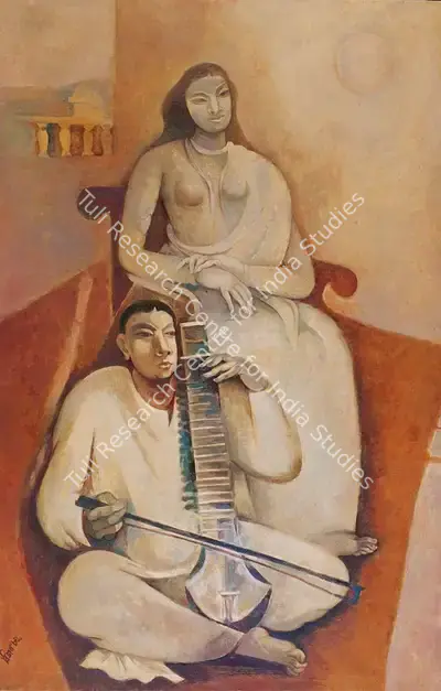 Bijon Choudhury (Artist), Musicians, 1985, Painting