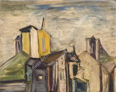 S.K. Bakre (Artist), Old Priory in English Village, 1961, Painting
