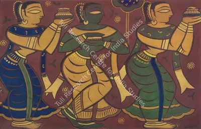Jamini Roy (Artist), Untitled (Gopinis), 1921, Painting