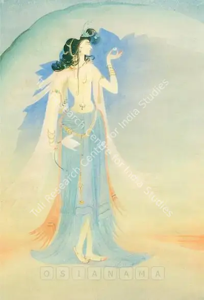 M.A.R. Chughtai (Artist), A Woman Holding A Jewel, Painting