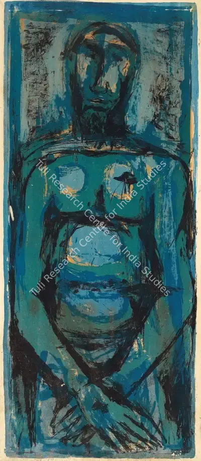 Tyeb Mehta (Artist), Untitled (Christ), 1958, Graphic Art