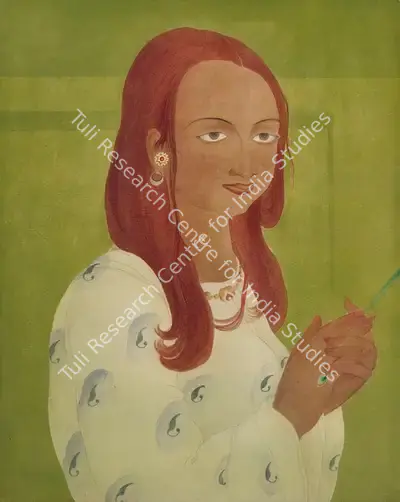 M.A.R. Chughtai (Artist), Nina (Modern Girl Series), Painting