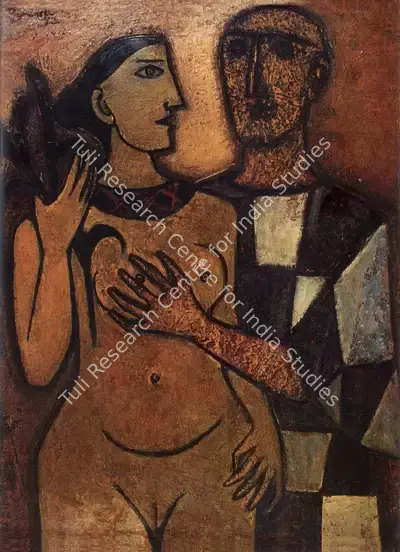 Akbar Padamsee (Artist), Lovers II, 1952, Painting